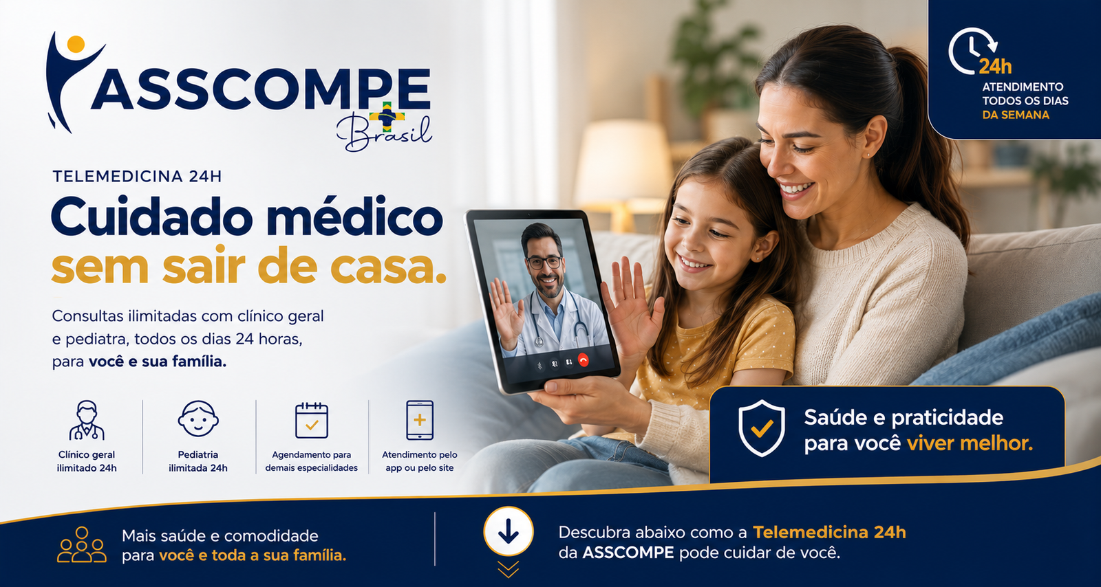 Telemedicina 24 horas para você e sua família